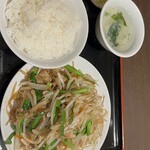 Ronshan - Bセット…肉・もやし・にら・春雨醤油味炒め