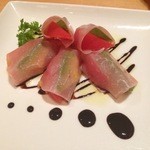 酒彩蕎麦 初代 恵比寿店 - 生ハムのアボカド　バルサミコ風味