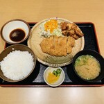 トンカツ肴そば 湖中 - 日替わり定食（とんかつ＆唐揚げ）