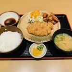 トンカツ肴そば 湖中 - 日替わり定食（とんかつ＆唐揚げ）