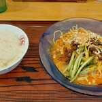 大阪王将 - 胡麻どろ冷やし担々麺サービスライスセット870円