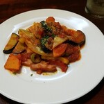 キッチン ブルー グローブ - ラタトゥイユのアップ