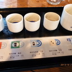 蔵元ごはん&カフェ 酒蔵 櫂 - 利酒セット５種類３２０円