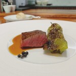 馳走西健一 - 高森和牛のロースト(かなりお腹がいっぱいだったので、少量にしてもらいました)