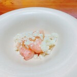 馳走西健一 - 桃、白ワインジュレ、ミントシャーベット