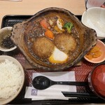 Ootoya - デミ味噌煮込み土鍋ハンバーグ［定食］
