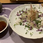 お座敷 天婦良 あやめ - ひらめ(刺身・昆布締め・えんがわ)