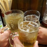 串坊 - 実は翌日の串坊(例の3人でカンパイ*(ˊᗜˋ*)و)