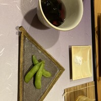 お座敷 天婦良 あやめ - 金時草のお浸しと豆王