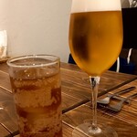 バール&トラットリア ノア - Bランチは乾杯ドリンク付　ハートランドビールのきめ細かい泡、割合も完璧！
