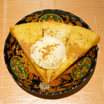 Dessert pizza with maple butter and vanilla ice cream