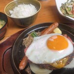 Ronoya - BBQ厚切りベーコンチーズハンバーグ 1,540円 定食セット540円