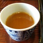 新橋ときそば - 地鶏汁蕎麦湯割り。