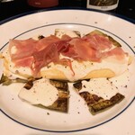 山下食堂 - 茄子のソテーとオムレツ　パルミジャーノのクリーム