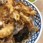 神田 天丼家 - 天丼は、海老、きす、いか、人参、海苔、が各1