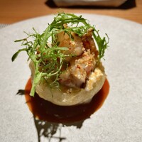 Metis 六本木 - 茨城県産のアーティチョーク 車海老 オーム乳業マスカルポーネ マイクロ・コリアンダー