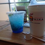 KUA'AINA - ブルーハワイ単品450円とアイスコーヒー（セット）