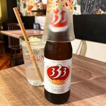 ベトナムビストロasiatico - バーバーバーっていうビールらしい！※いちいちグラスが可愛いんです