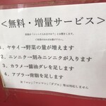 ラーメン二郎 - トッピングの説明。