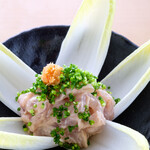 旬菜魚 藍 - かわはぎのぶつ切り肝ポン酢和え