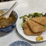 ゆたか食堂 - ハムカツにカレーのる〜