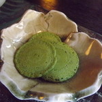 カフェ茶屋 珈夢 - 「抹茶三昧」抹茶せんべい　H25.9月撮影