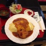 洋食屋 コックさん - オムライス+かにクリームコロッケ