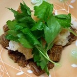 もち吉 - ぬれおかきは､チンしておろしポン酢で食べます