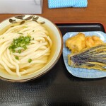 讃岐うどん いわい - ひやひや中、とり天、なす天