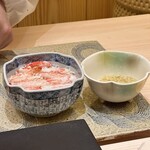 兄弟寿し - 毛蟹の剥き身と味噌