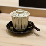 兄弟寿し - アオサと梅の茶碗蒸し