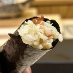 兄弟寿し - 佐渡産 毛蟹の手巻き 海苔は有明産