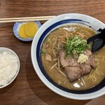 麺屋 玄 - 味噌ラーメン(大盛)¥1,000・ご飯(小)¥100