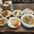 中華飯店　靉龍 - 料理写真:半チャーハン、野菜スープ、蒸し鶏の冷菜(ハーフ)、若鶏の骨抜きから揚げ(ハーフ)、焼売、ザーサイ