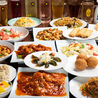 One press! "All-you-can-eat and drink course" where you can enjoy about 100 authentic Chinese dishes