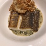 マッシュルーム - マナガツオのポワレ 青海苔のソース