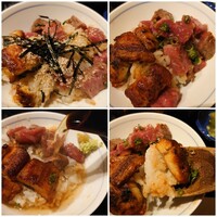 かんてきや 要 - 鰻と和牛のひつまぶし  2,970円✨能書きには「ご飯を3等分に～」と書かれていたのに、配分を誤り、約4膳分に(汗)。だし茶漬けで 全体がまとまった味になり濃縮した旨味を感じました✨