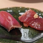 鮨みやもと - カツオ食べ比べ（漬け、握り）