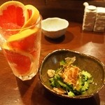 なたろう - 生くだものサワー（グレープフルーツ）＆ゴーヤスライス