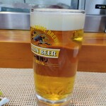 玄海鮨 - 暑い日の夕暮れ  生ビールは最高❗