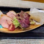 玄海鮨 - 鴨のバルサミコソースと貝柱の揚げ春巻き