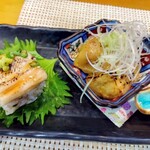 玄海鮨 - アナゴの棒鮨とナスの田楽風