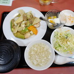 Shi Semma Ratan - 海鮮2種と茄子辛子炒め（1000円）