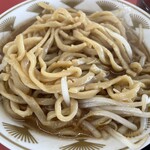 ラーメン もっけだの - 『朝食セット(ラーメン)+ニンニク』の『ラーメンニンニク』の天地返し