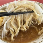 ラーメン もっけだの - 『朝食セット(ラーメン)+ニンニク』の『ラーメンニンニク』の麺