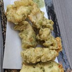 ふくみみ Dining - 若鶏の磯部天ぷら　抹茶塩で