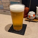 北新地うどん 薮や - 神泡のプレミアム・モルツ600円