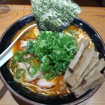 中華蕎麦 ひら井 - 中華蕎麦、のり、九条ねぎ、メンマ　(辛め変更)