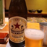 鮨 さかい - お酒①サッポロラガービール(瓶ビール、サッポロビール)