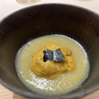 鮨 なんば 日比谷 - 茄子のすりながしと紫雲丹